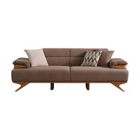 SOFA Grande 3-Sitzer Bouclé Braun - Braun, Holz/Textil (235/85/103cm)