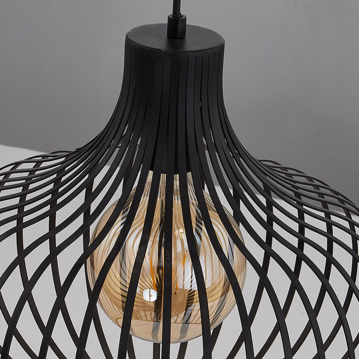 PENDELLEUCHTE - Eisen, 1-flammig - Schwarz, Metall (40/40/185cm) - home24