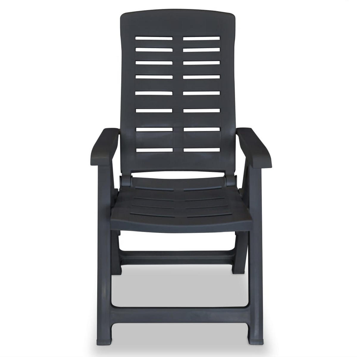 GARTENSTÜHLE Verstellbare 2er Set Kunststoff Anthrazit - Anthrazit, Kunststoff (60/108/61cm) - vidaXL