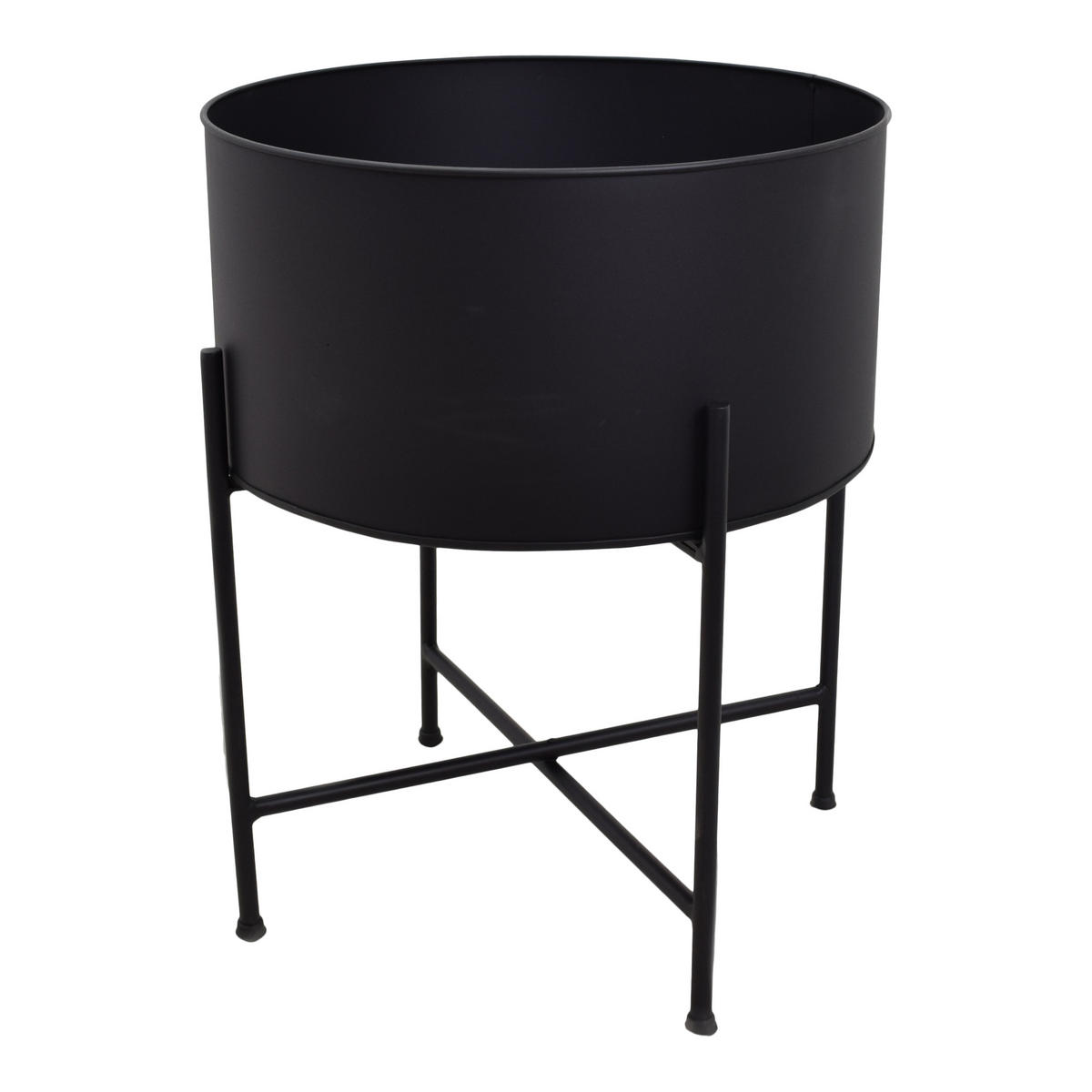 STEHENDER PFLANZKÜBEL Flora Schwarz - Schwarz, Metall (40/52/40cm) - LOFT42