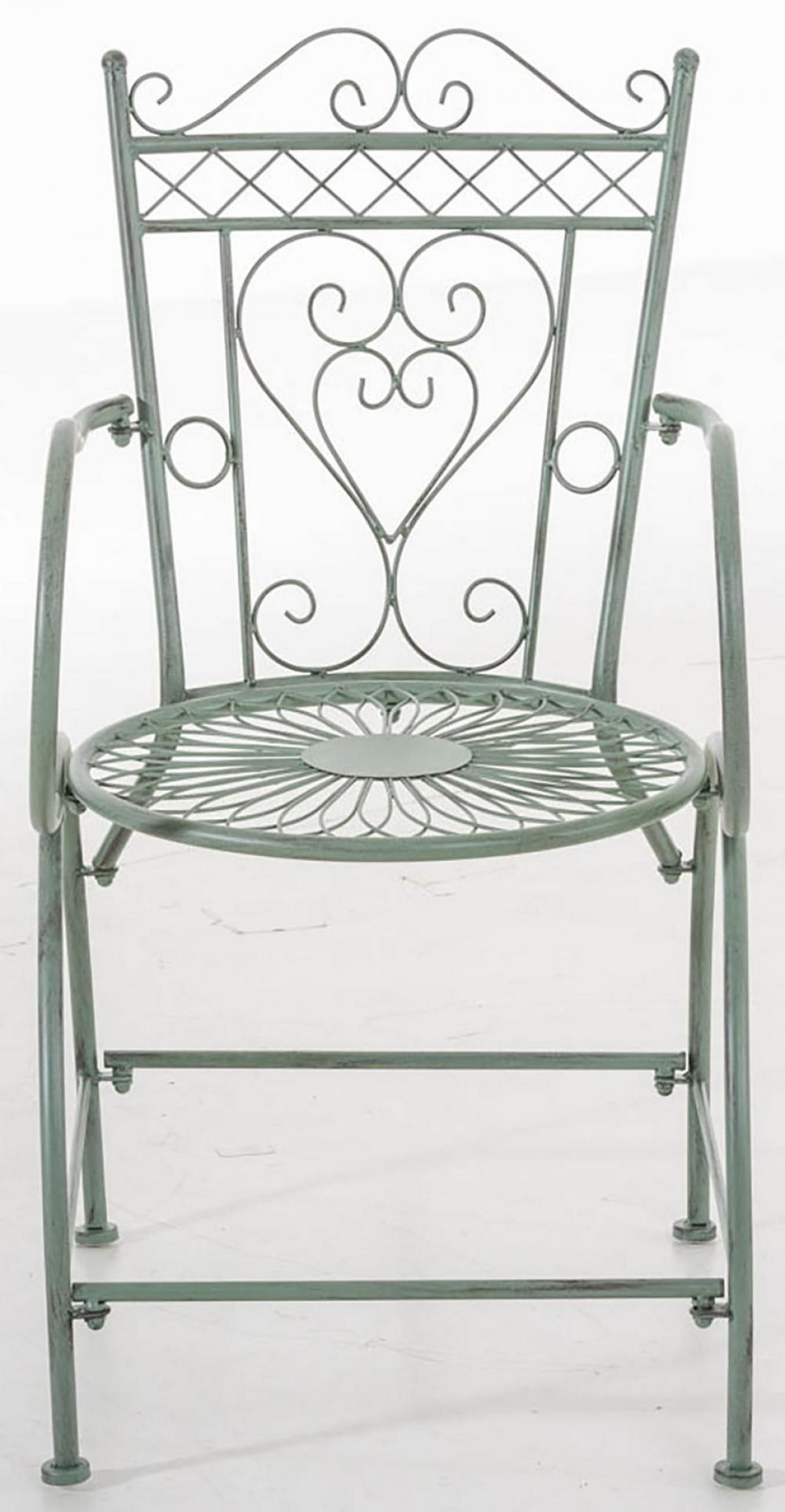 GARTENSTUHL 2er Set Metall antik-grün - Grün, Metall (48/88/60cm) - CLP