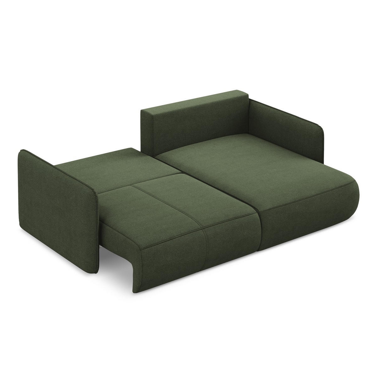 ECKSOFA mit Schlaffunktion Strukturstoff Stoff Grün - Schwarz/Olivgrün, Kunststoff/Textil (207/148cm) - LaMiaSofa