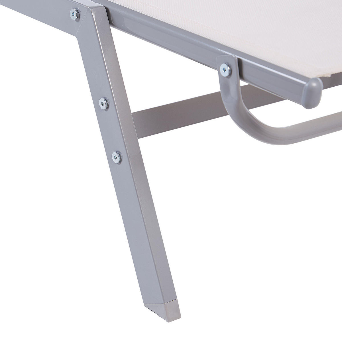 GARTENLIEGE Weiß Noli - Weiß, Metall (53/32/154cm) - Beliani