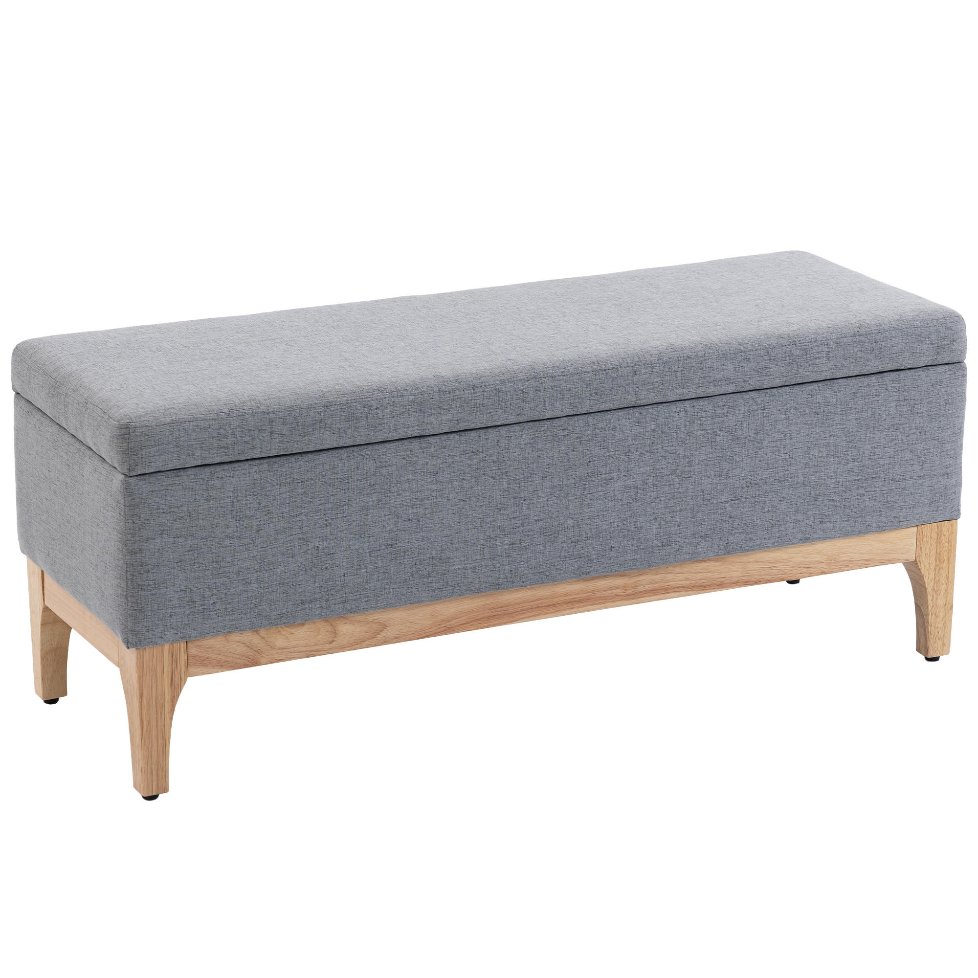 TRUHENBANK DE-16445 skandinavisch mit abnehmbarem Deckel Grau - Grau, Textil (110/45/39cm) - ComfortXL