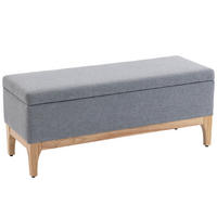 TRUHENBANK DE-16445 skandinavisch mit abnehmbarem Deckel Grau - Grau, Textil (110/45/39cm) - ComfortXL