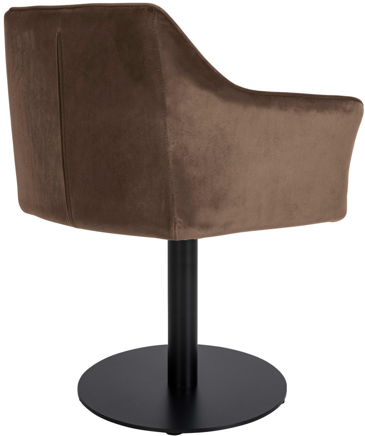 SESSEL Samt Braun - Schwarz/Braun, Textil/Metall (64/75/48cm) - CLP