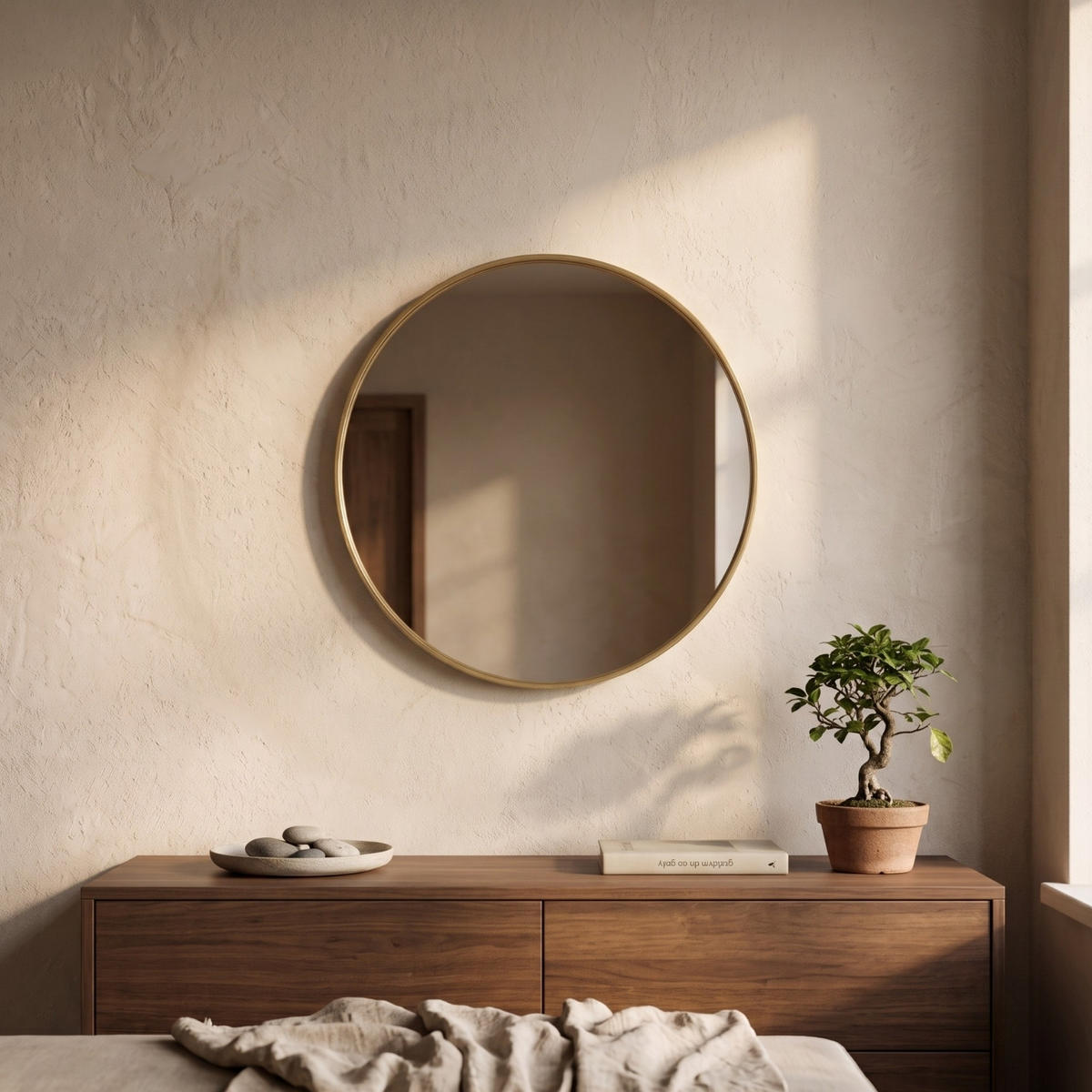 WANDSPIEGEL Løop 60 cm - Goldfarben, Metall (60/60/2.5cm) - SCENA LIVING