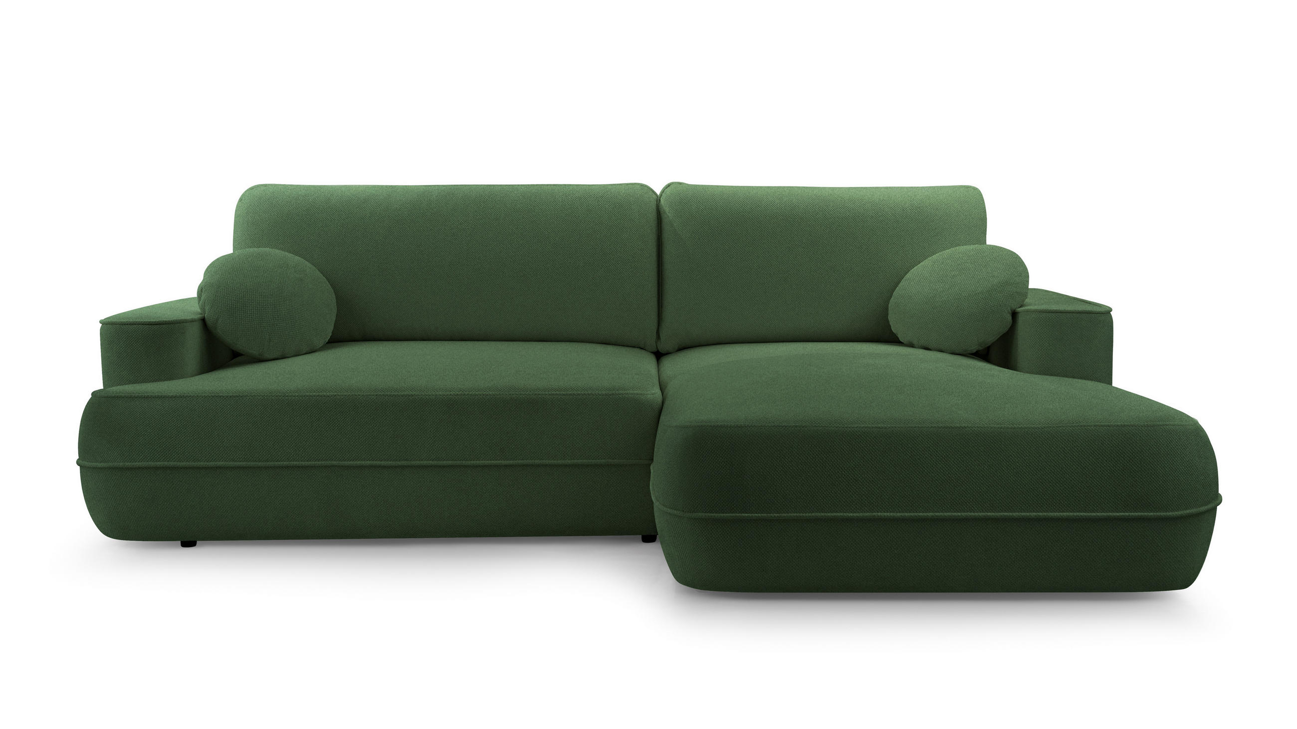 ECKCOUCH L Form Peoni Grün 267/168/87 cm mit Schlaffunktion R - Schwarz/Grün, Kunststoff/Textil (267/168cm) - AX Living