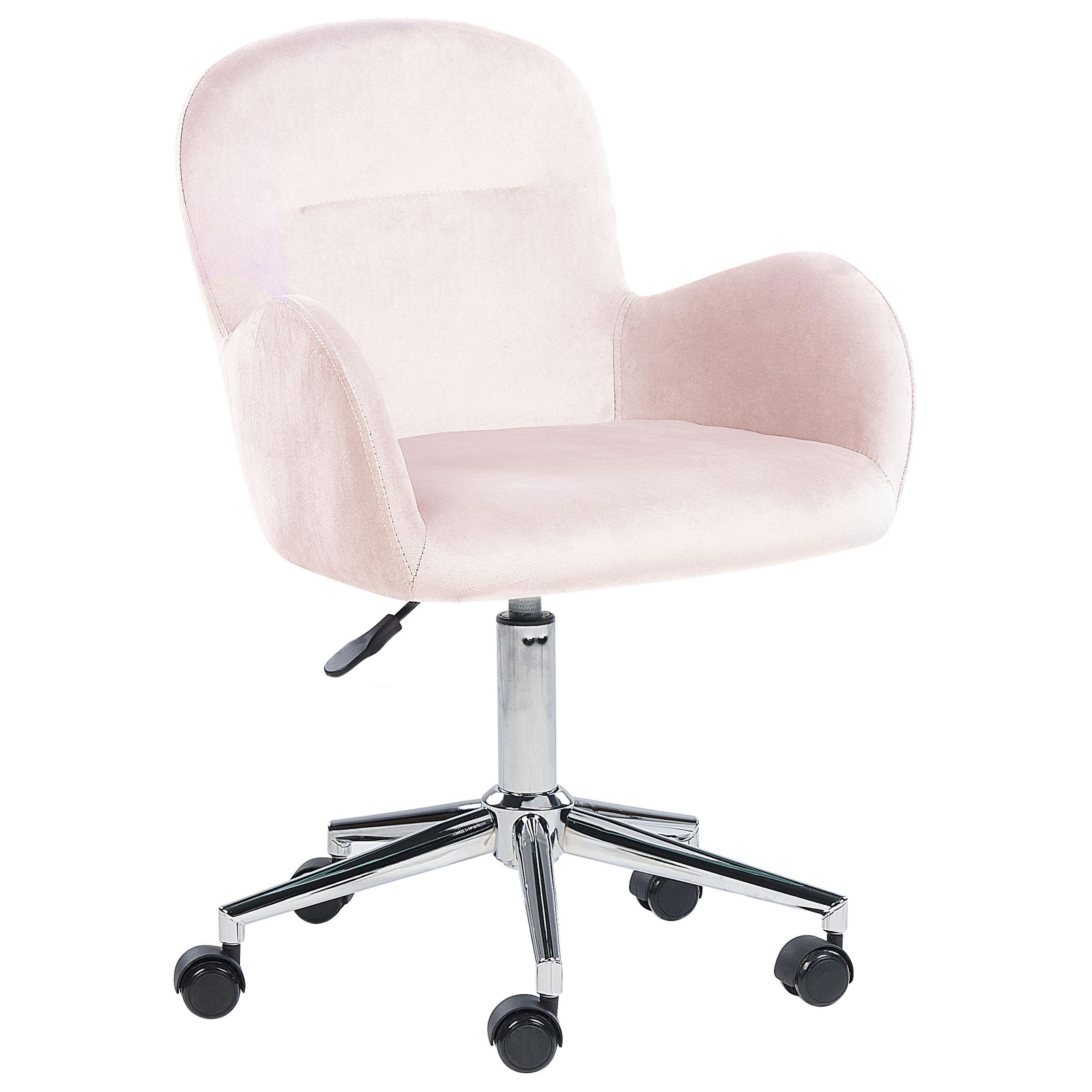 BÜROSTUHL Samtstoff Rosa Priddy - Pink, Textil/Metall (60/79/60cm) - Beliani
