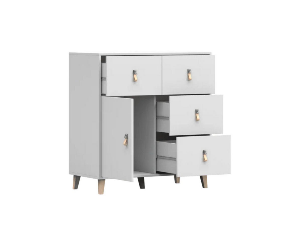 KINDERKOMMODE FAGOT 3 90/45/96 in Weiß Scandi-Still - Weiß, Holzwerkstoff (90/96/45cm) - Deine Möbel 24