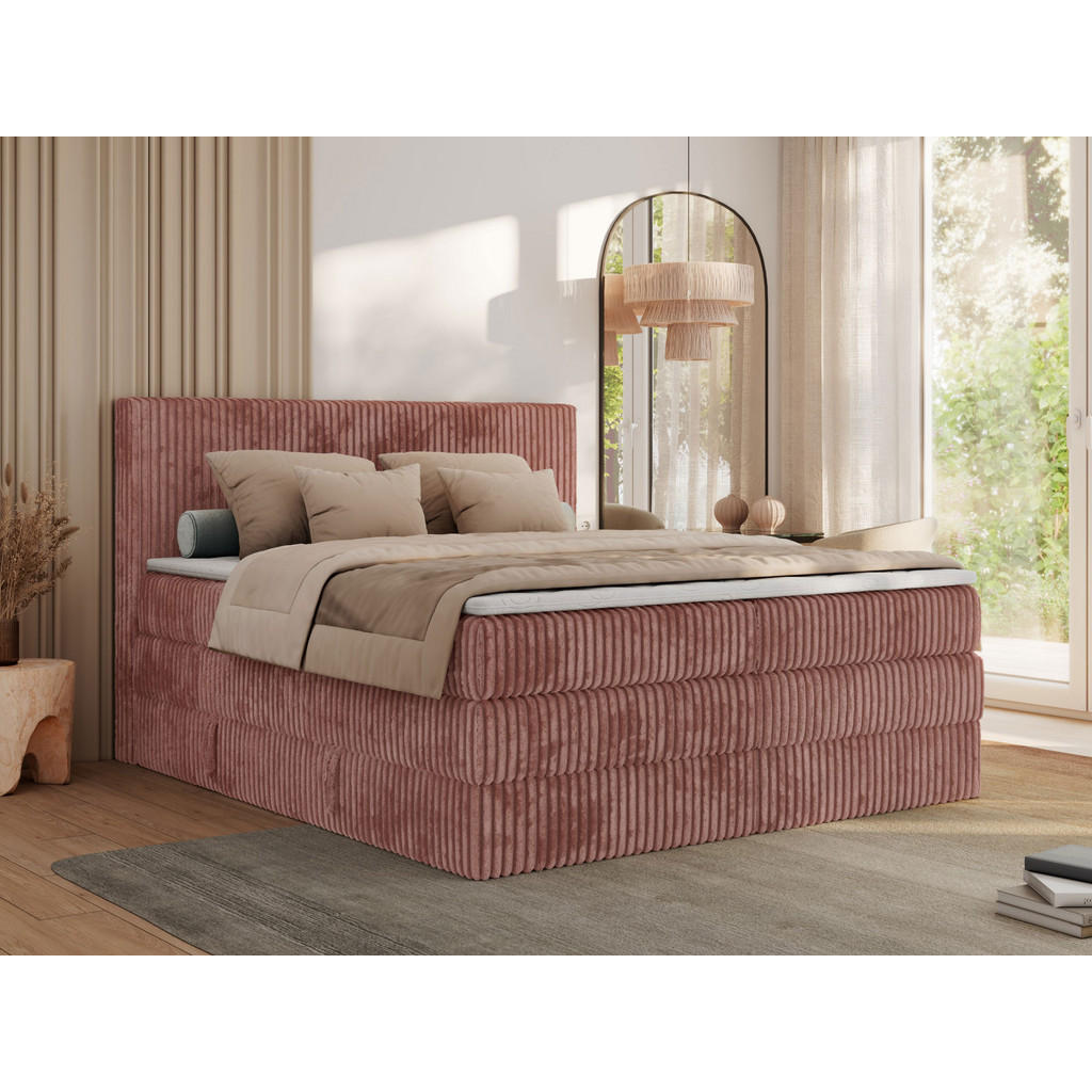 Thumbnail - MKS Boxspringbett, Rosa, Textil, H4, 7-Zonen, Rechteckig, 180x200 cm, Oeko-Tex®, Schlafzimmer, Betten, Boxspringbetten