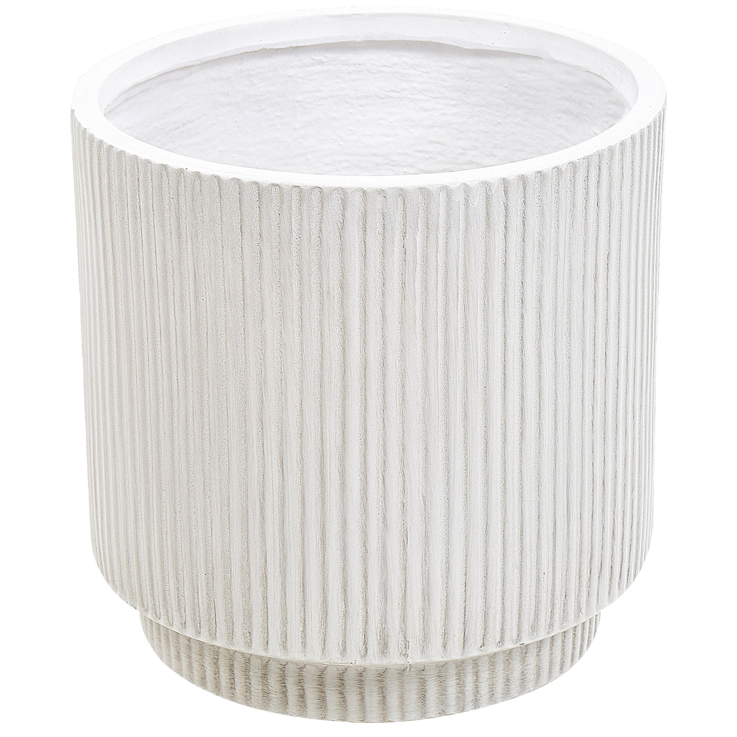 BLUMENTOPF Weiß Daria - Weiß, Naturmaterialien (30cm) - Beliani