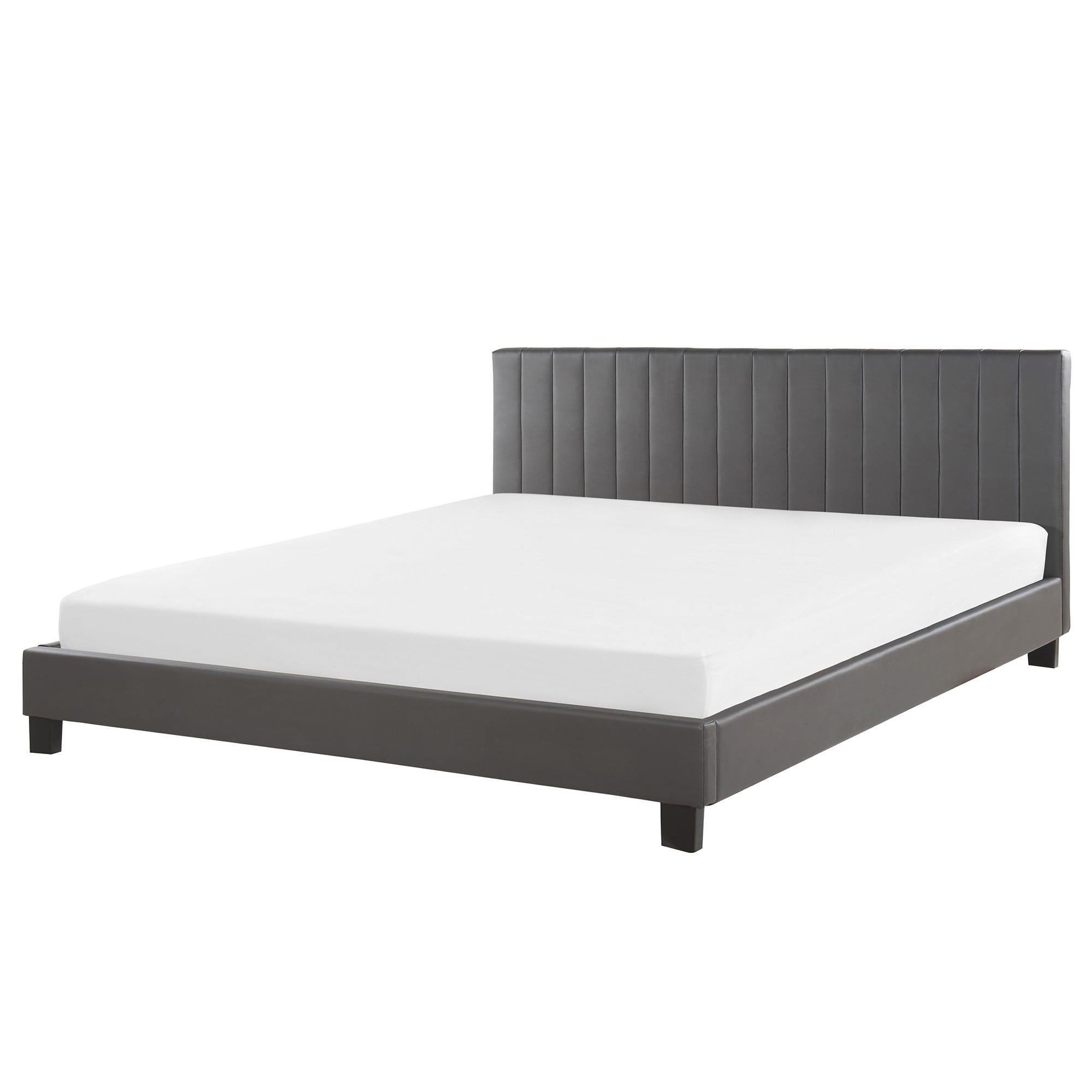 BETT 180/200cm Grau Poitiers - Grau, Textil (180/200cm) - Beliani