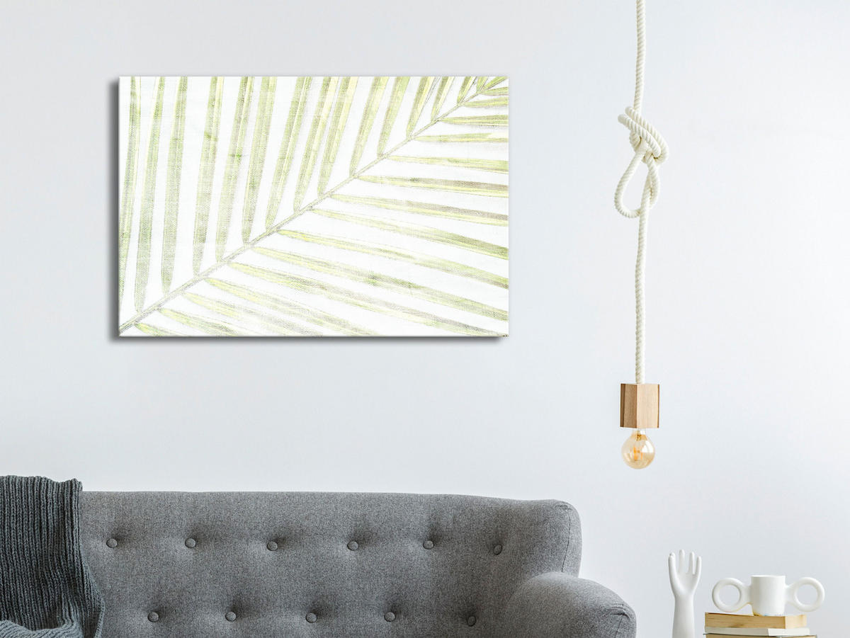 KUNSTDRUCK Grün 60/40 cm - Weiß/Grün, Textil (60/40cm) - KUNSTLOFT