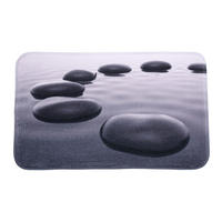 BADTEPPICH Black Stones 70 x 110 cm - Grau, Textil (70/110cm) - Sanilo