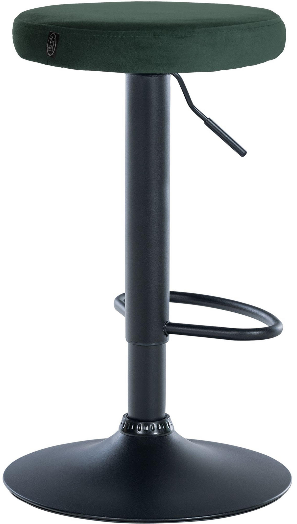 BARHOCKER 2er Set Pontius Samt schwarz grün - Schwarz/Grün, Textil/Metall (38.5/81/38.5cm) - TPFLiving