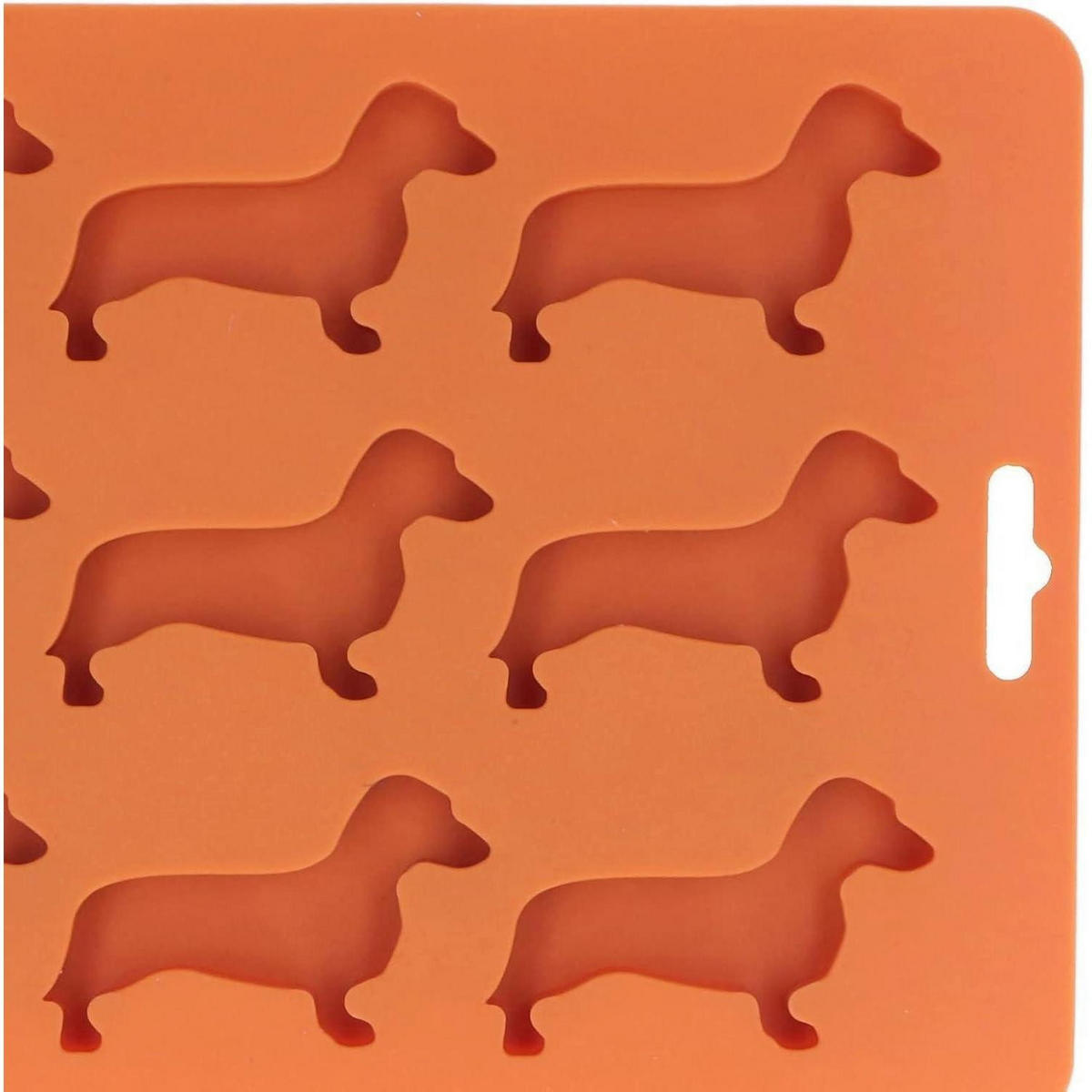 EISWÜRFELFORM Dackel Silikon BPA-frei - Orange, Kunststoff (16/1/22cm)