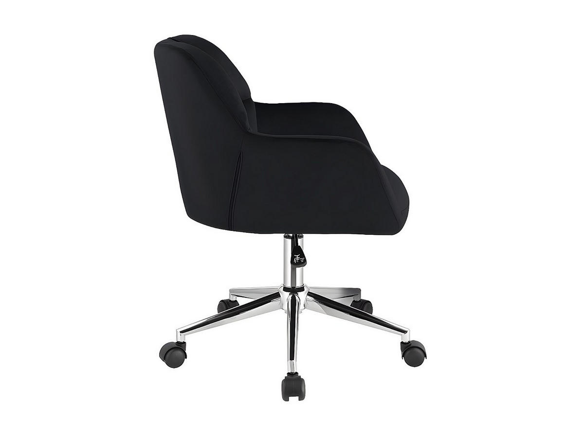 BÜROSTUHL ohne Armlehnen - 59 cm x 60 cm - samt - schwarz Pega - Schwarz, Textil (59/86/60cm) - Vente-Unique