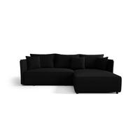 ECKSOFA MILANO rechts schwarz Cord Poso 135 - Schlaffunktion, Bettkasten - Schwarz, Textil (245/184cm) - Cornero