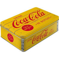 VORRATSDOSE flach Coca-Cola Logo Yellow - Multicolor, Metall (23/7/16cm) - Nostalgic-Art