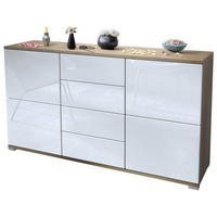 SIDEBOARD Rova Weiß Hochglanz - Weiß Hochglanz, Holzwerkstoff (138.5/75.5/35cm) - Vladon
