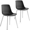 KUNSTSTOFFSTUHL 2er Set Mave 46 x 55 x 80 5 cm schwarz/chrom - Schwarz, Textil (46/80.5/55cm) - tectake