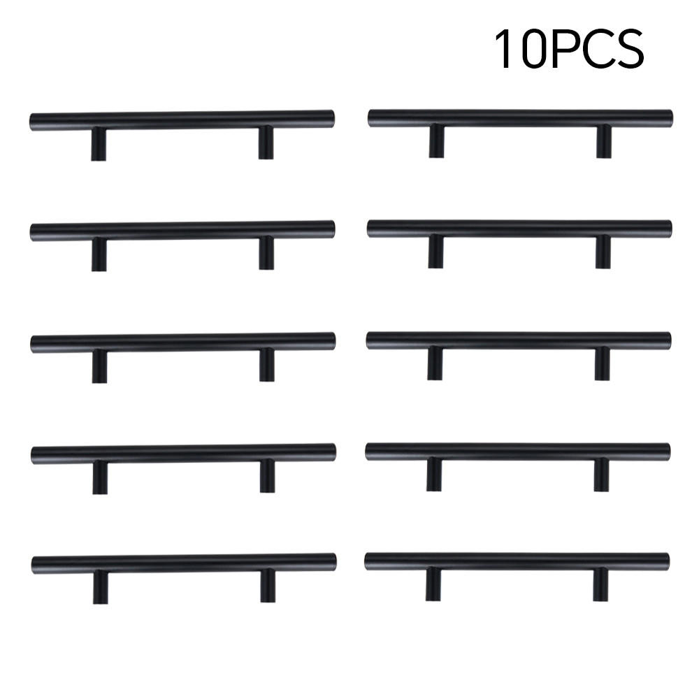 MÖBELGRIFFE 10er-Set aus rostfreiem Edelstahl Schwarz Vielseitig einsetzbar Einfache Montage Angenehme Haptik Pflegeleicht 200 mm - Schwarz, Metall (20/1/12.8cm) - Livingandhome