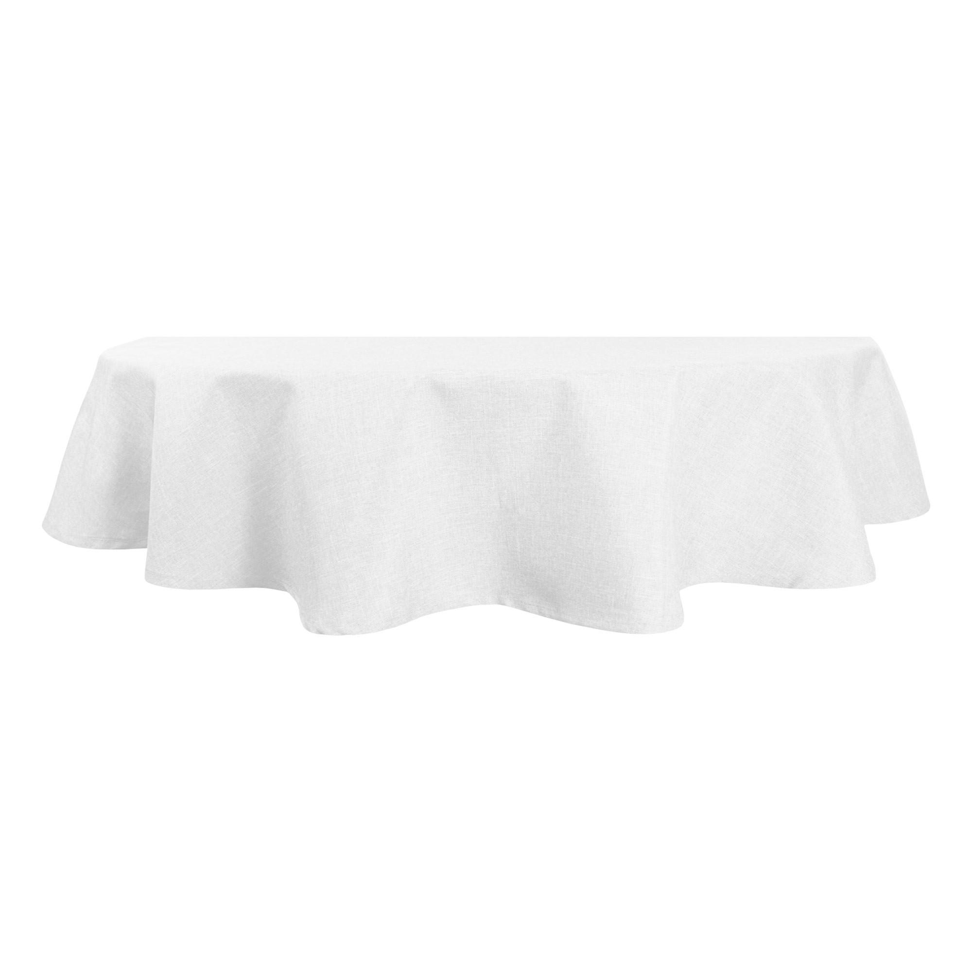 TISCHDECKE Leinenoptik 160/260 cm oval Weiß - Weiß, Textil (160/260cm) - TiborTex