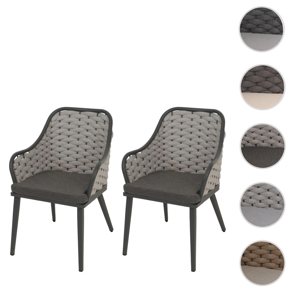 GARTENSTUHL Hellgrau, Grau - Hellgrau/Grau, Textil (59/84/63cm) - MCW