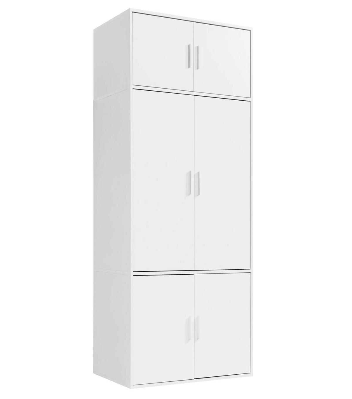 KLEIDERSCHRANK Der Grenzenlose - Weiß, Holzwerkstoff (90/234/58cm) - Mokebo