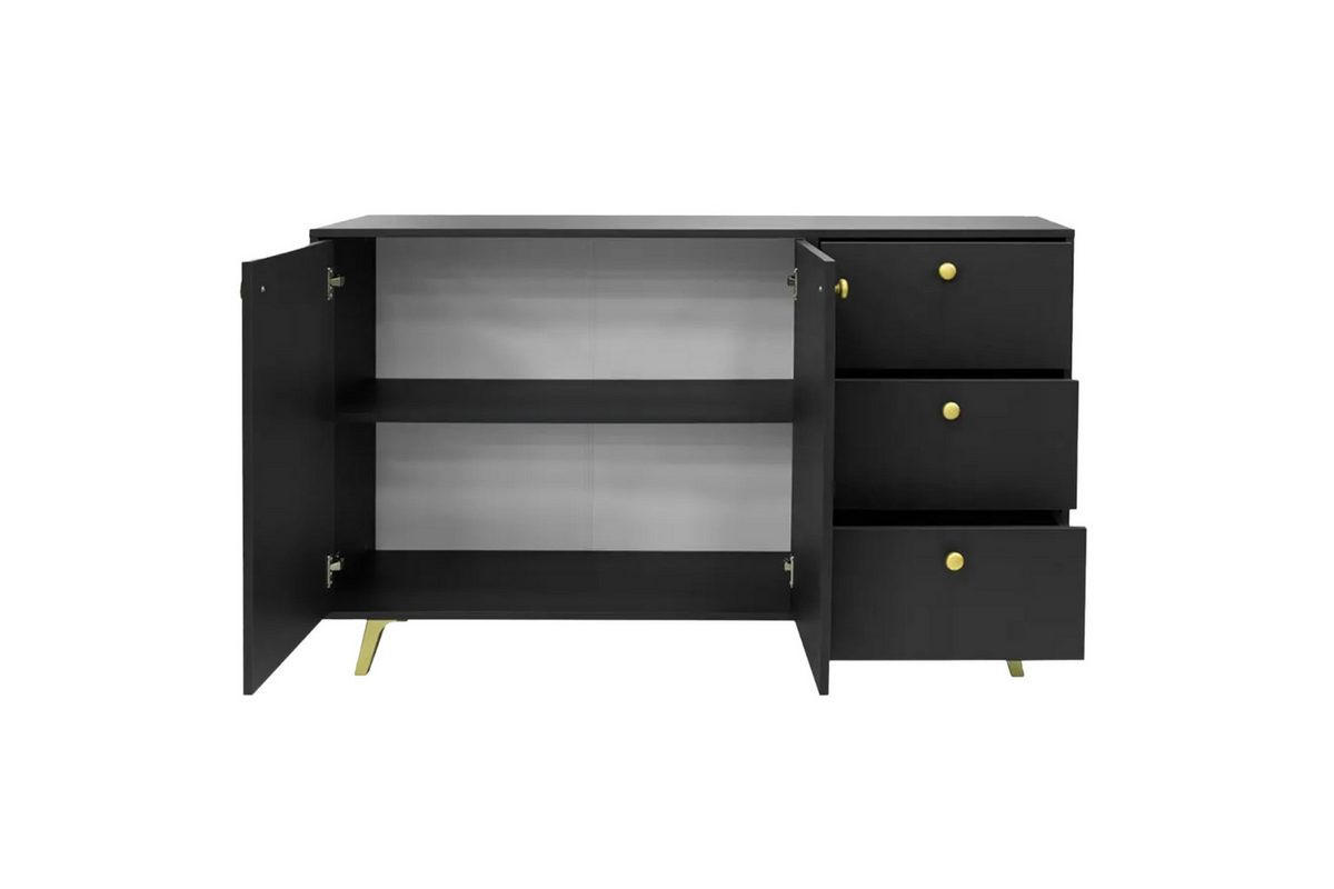 KOMMODE SEATTLE 140/86/41 cm in Schwarz - Schwarz, Holzwerkstoff (140/86/41cm) - Deine Möbel 24