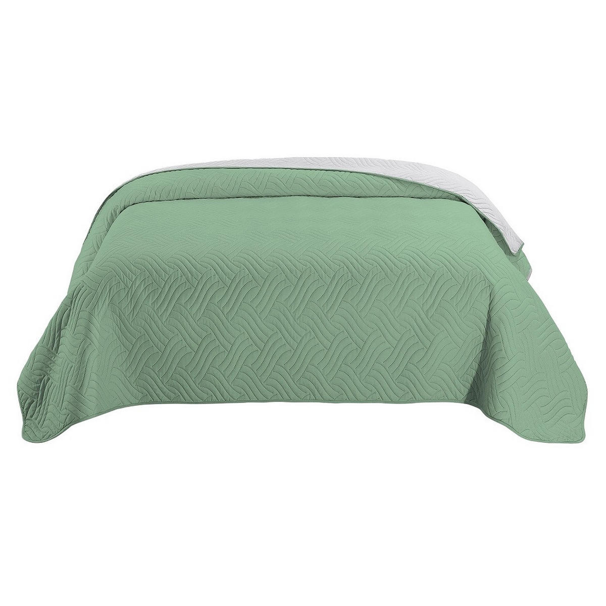 TAGESDECKE Wende-Design grün 170/210 cm Duo-Color - Grün, Textil (170/210cm) - wometo