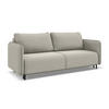 3-SITZER SOFA mit Schlaffunktion Samt Stoff Creme - Perlmutt/Creme, Holz/Textil (226/90/92cm) - Makamii