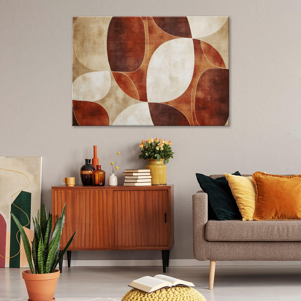 LEINWANDBILD Beige Vintage Abstraktion 120x80cm - Braun, Textil (120/80cm) - Feeby