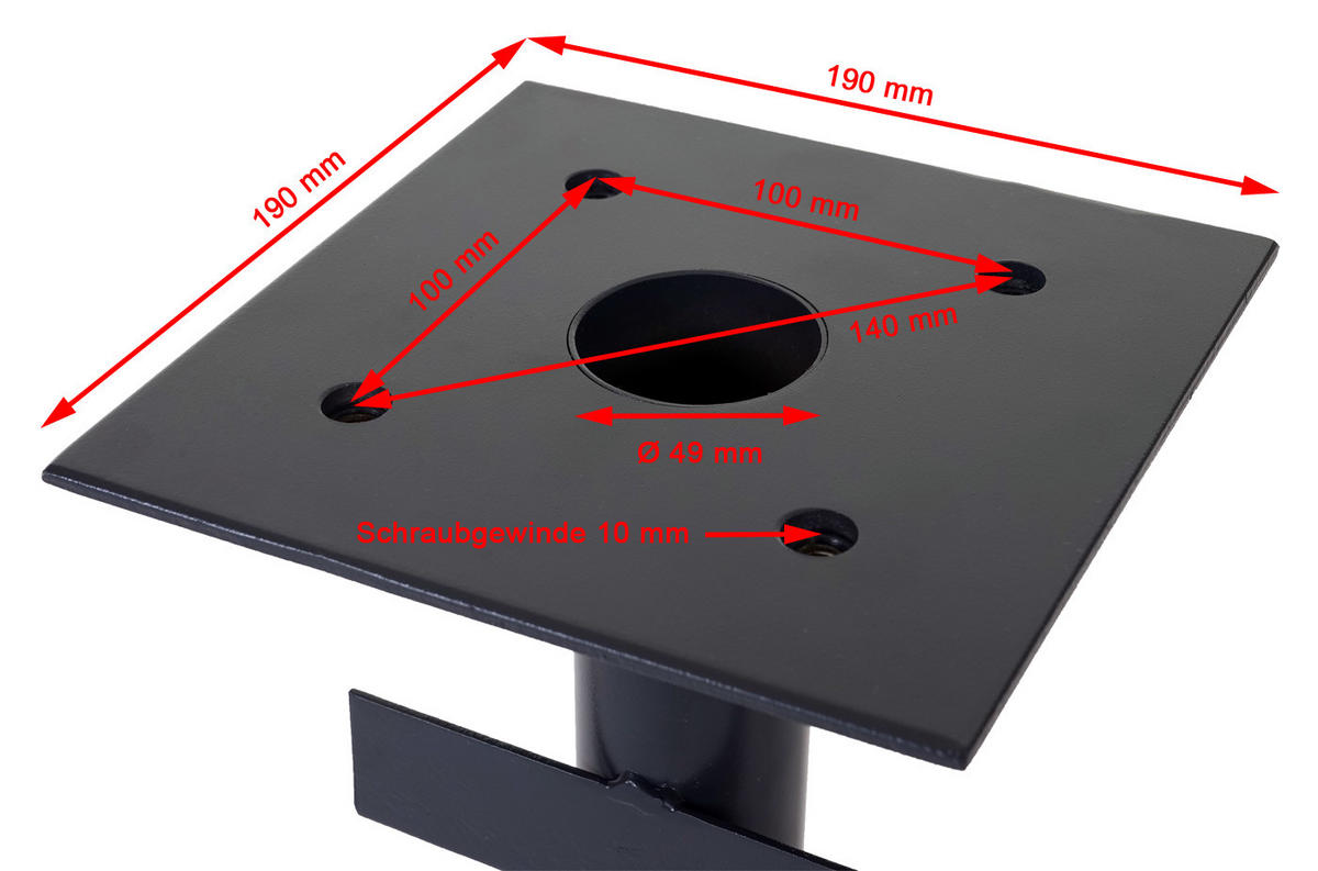BODENHÜLSE FÜR SCHIRME Schwarz - Schwarz, Metall (19/19cm) - MCW