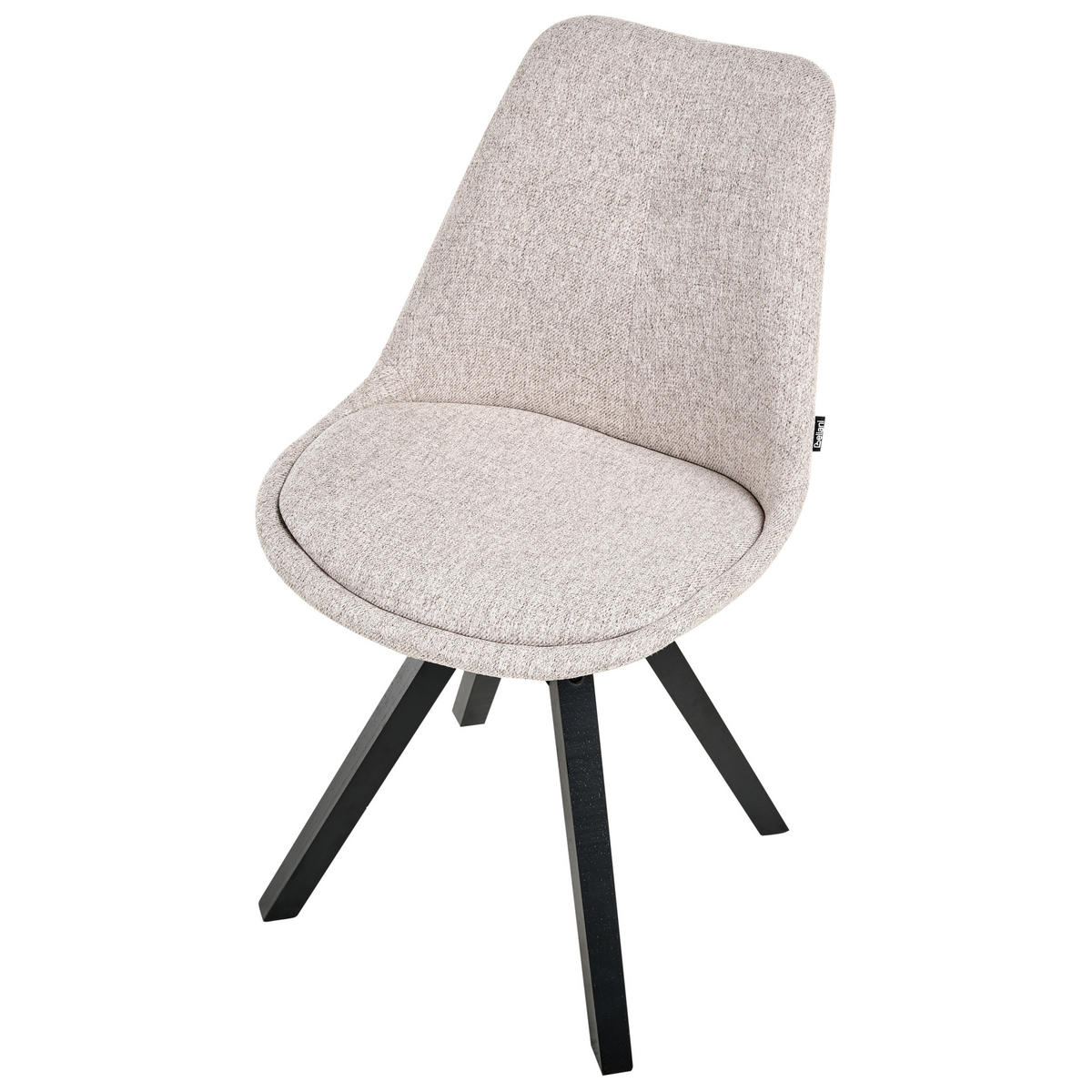 ESSZIMMERSTUHL 2er-Set Hellbraun Hedley - Hellbraun/Schwarz, Textil (48/86/58cm) - Beliani