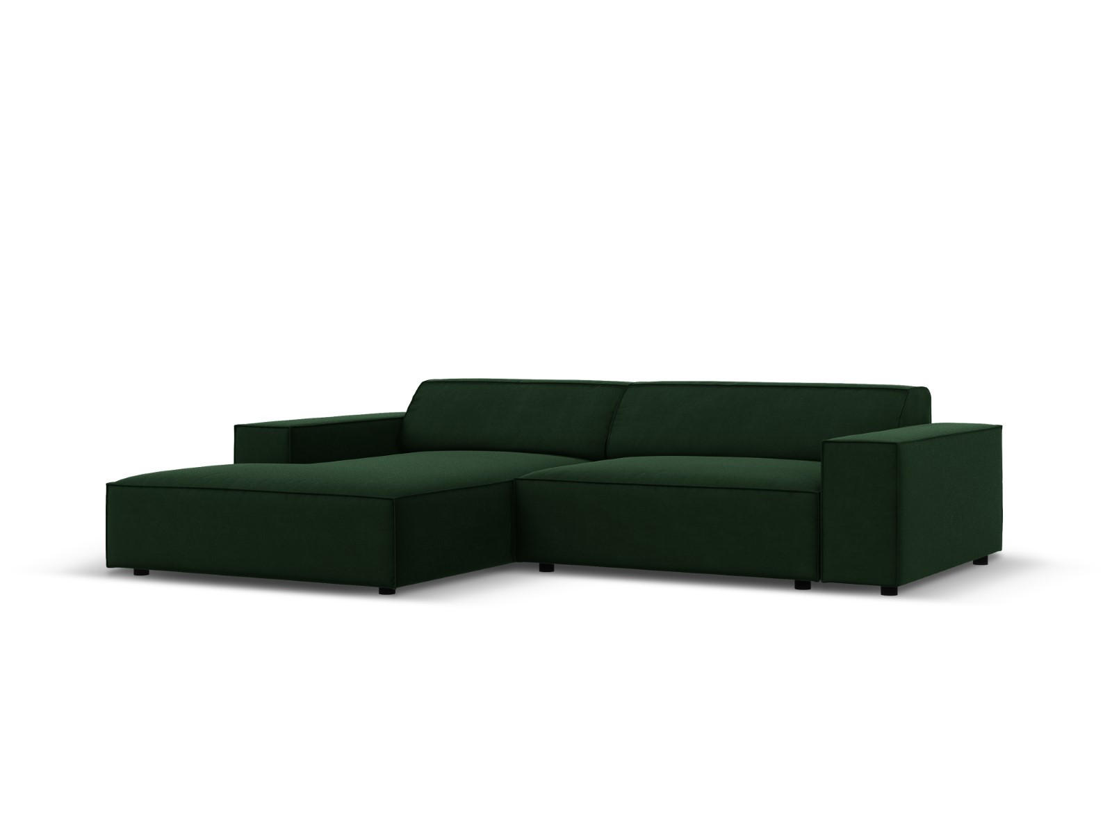 MODULARES-ECKSOFA links Jodie aus Samt flaschengrün 3 Sitzplätze - Dunkelgrün, Textil (166/224cm) - Micadoni