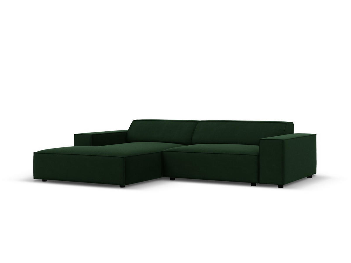 MODULARES-ECKSOFA links Jodie aus Samt flaschengrün 3 Sitzplätze - Dunkelgrün, Textil (166/224cm) - Micadoni