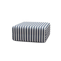OUTDOOR-POUF mit Streifen, weiß und dunkelblau - Dunkelblau, Textil (95/42/95cm)