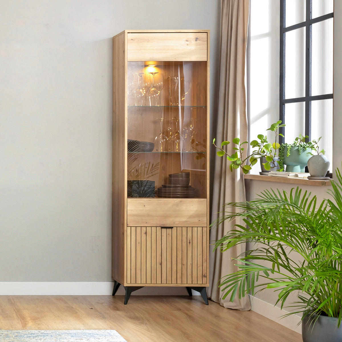 VITRINE Mao Holz - Braun, Holzwerkstoff (60/197/41cm) - Petits-meubles