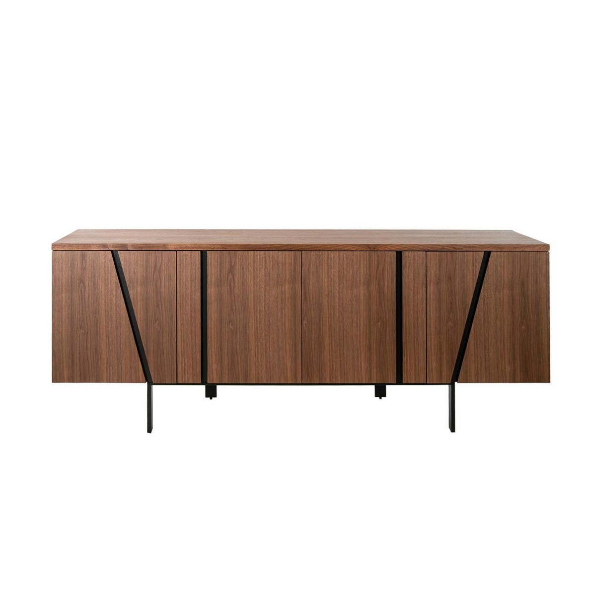 SIDEBOARD Sideboard Nussbaum und schwarzer Stahl 191/50/74 cm - Walnussfarben, Holz (191/74/50cm) - ANGEL CERDA