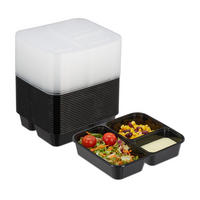 24XMEALPREPBOX - Schwarz, Kunststoff - Relaxdays