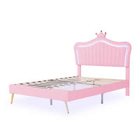 KINDERBETT 140/200 cm in Rosa mit LED und Verstellbarem Kopfteil - Rosa, Holzwerkstoff/Textil (140/200cm) - WISHDOR