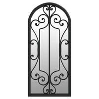 SPIEGEL Schwarz 100x45 cm Eisen für den Innenbereich - Schwarz, Metall (100/45/1cm) - furnicato