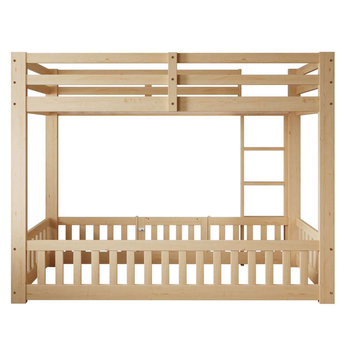 ETAGENBETT mit Treppe 90x200 cm Kiefer Natur - Braun, Holz (90/200cm) - Meubliv