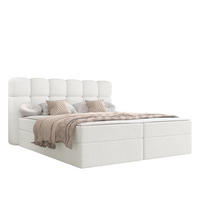 BOXBETT Softi 2 Boucle - H3 - Creme/Schwarz, Holz/Holzwerkstoff (140/200cm) - MIRJAN24