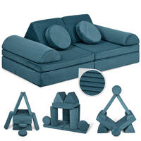 SPIELSOFA Kinder Fantasiewelt 8tlg - Dunkelgrün, Textil (150/55/66cm) - Linodino