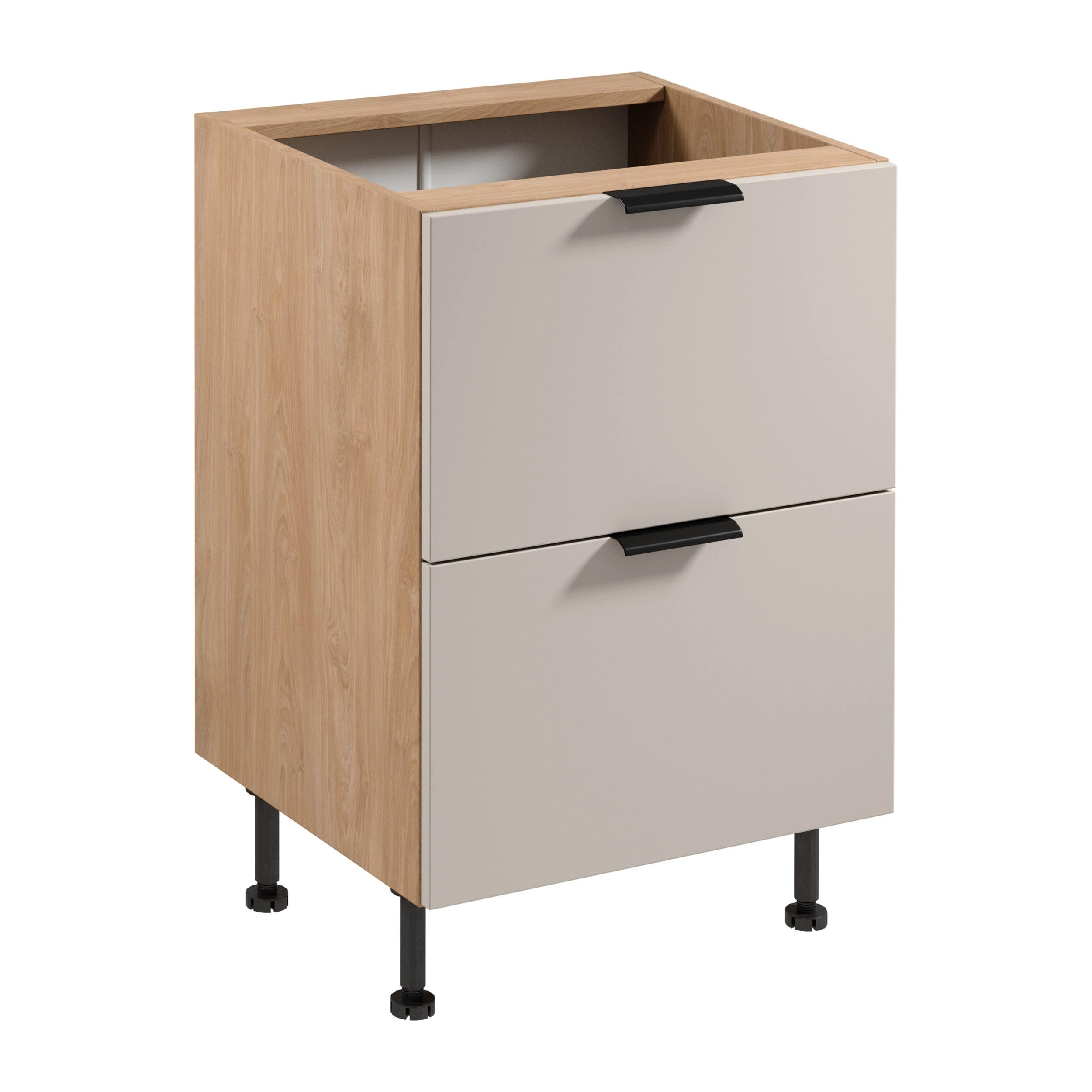 UNTERSCHRANK D60S2 AX – Sorento Beige Sonoma Eiche – Beige / Sonoma Eiche - Beige/Sonoma Eiche, Holzwerkstoff (60/87/52cm) - ROYAL24_MARKT