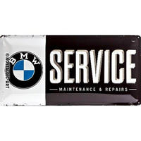 BLECHSCHILD 25/50 cm BMW Service - Multicolor, Metall (50/25/1cm) - Nostalgic-Art