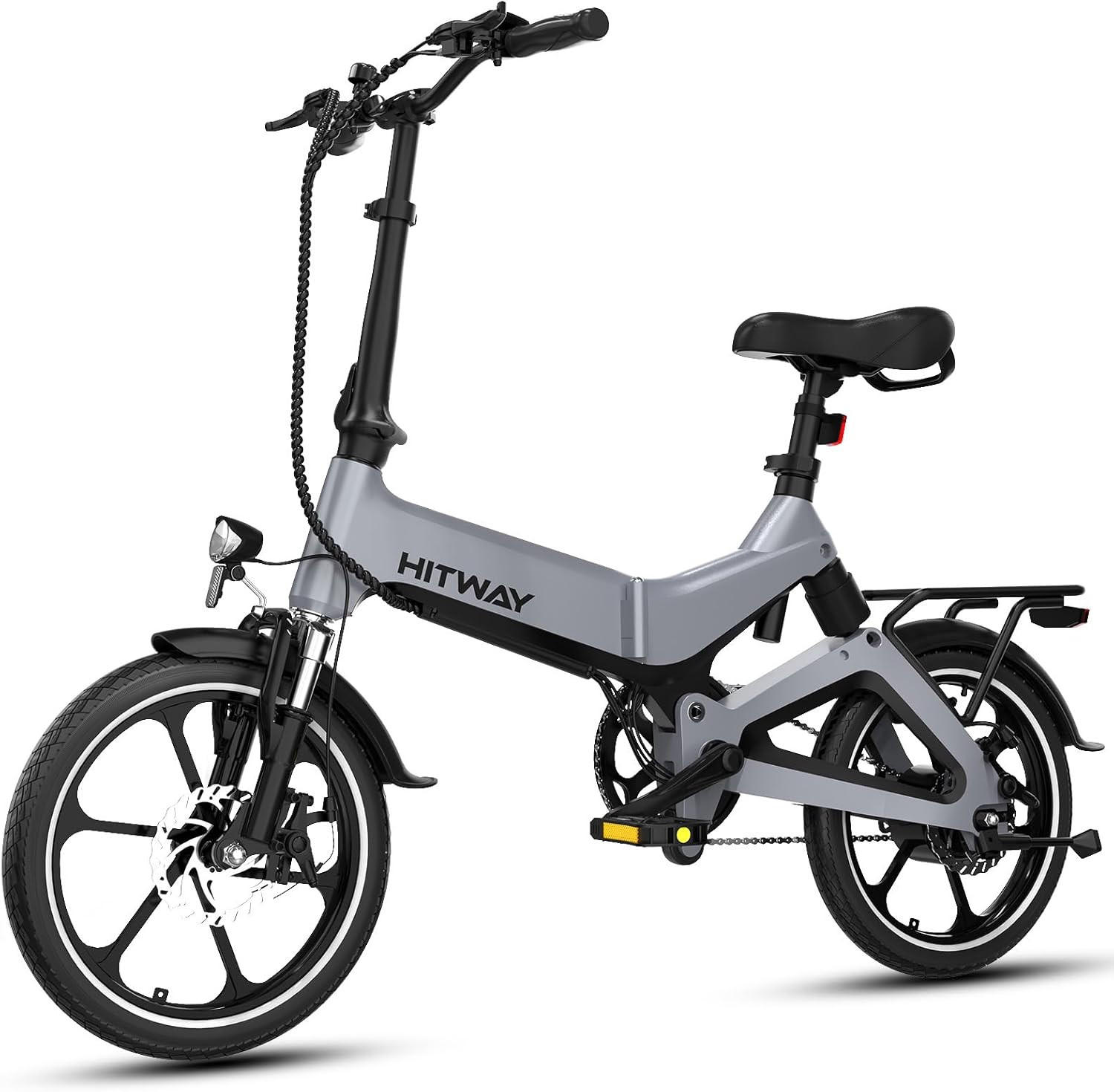 E BIKE Klapprad BK2 Reichweite 35–70 km - Grau, Metall (64cm) - HITWAY